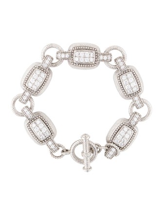 Judith Ripka Cubic Zirconia Link Toggle Bracelet