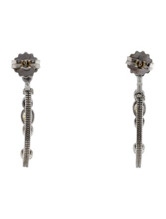 Judith Ripka Sapphire & Crystal Heart Hoop Earrings