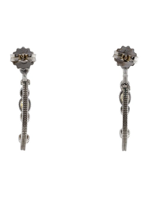 Judith Ripka Sapphire & Crystal Heart Hoop Earrings