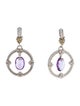 Judith Ripka Two-Town Amethyst & Diamond Drop Earromhs