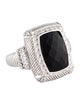 Judith Ripka Onyx and Cubic Zirconia Cocktail Ring