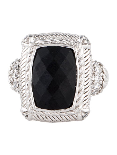 Judith Ripka Onyx and Cubic Zirconia Cocktail Ring
