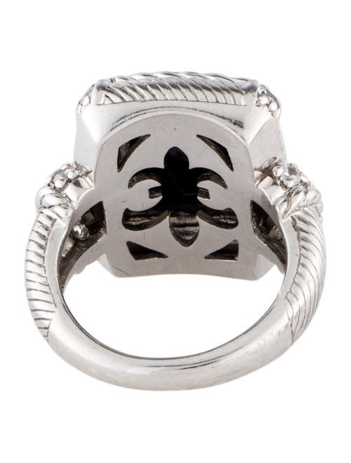 Judith Ripka Onyx and Cubic Zirconia Cocktail Ring