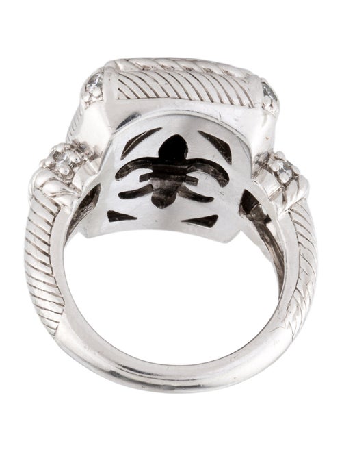 Judith Ripka Onyx and Cubic Zirconia Cocktail Ring