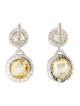Judith Ripka Crystal & Sapphire Canary Drop Earrings