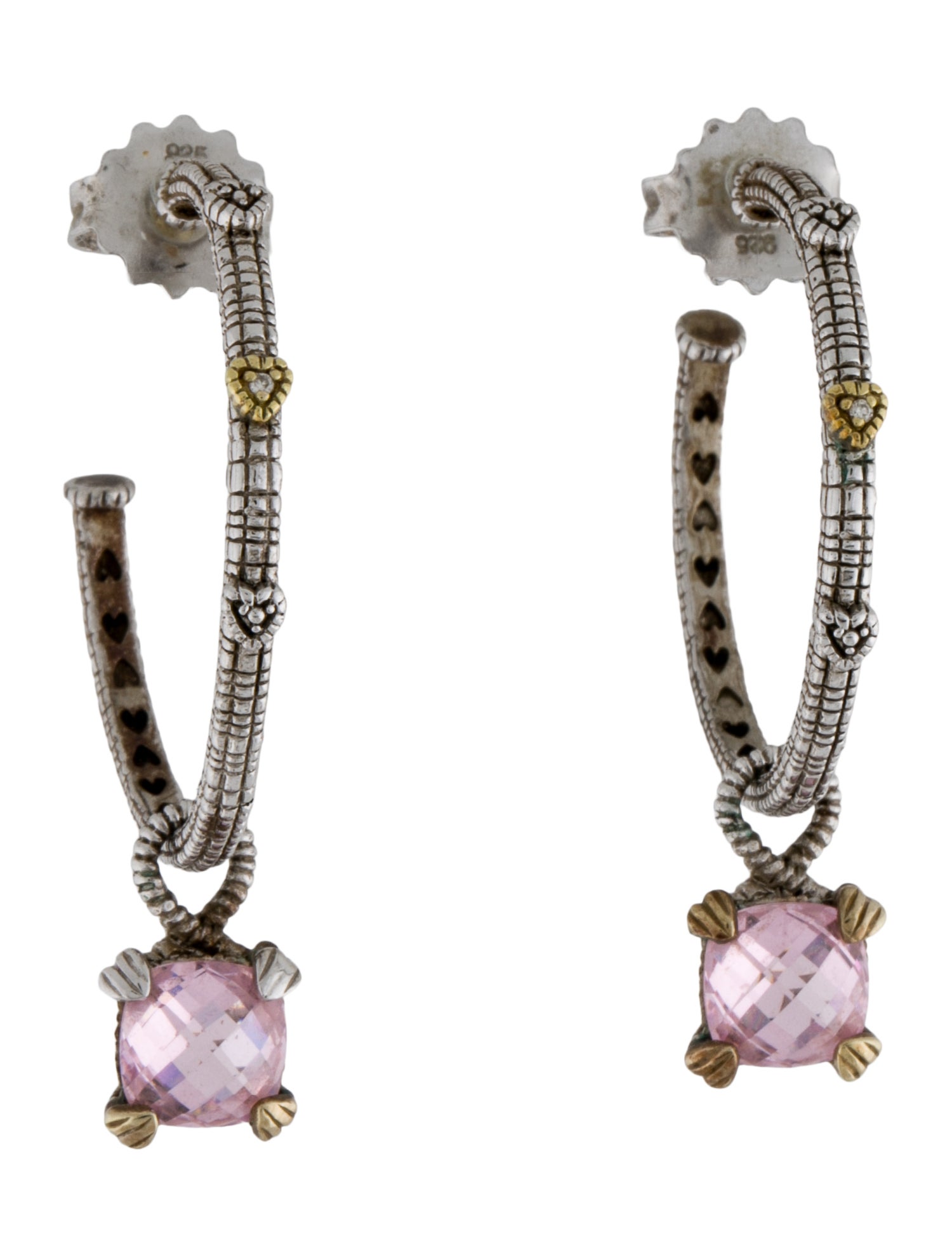 Judith Ripka Diamond & Cubic Zirconia Hoop Earrings