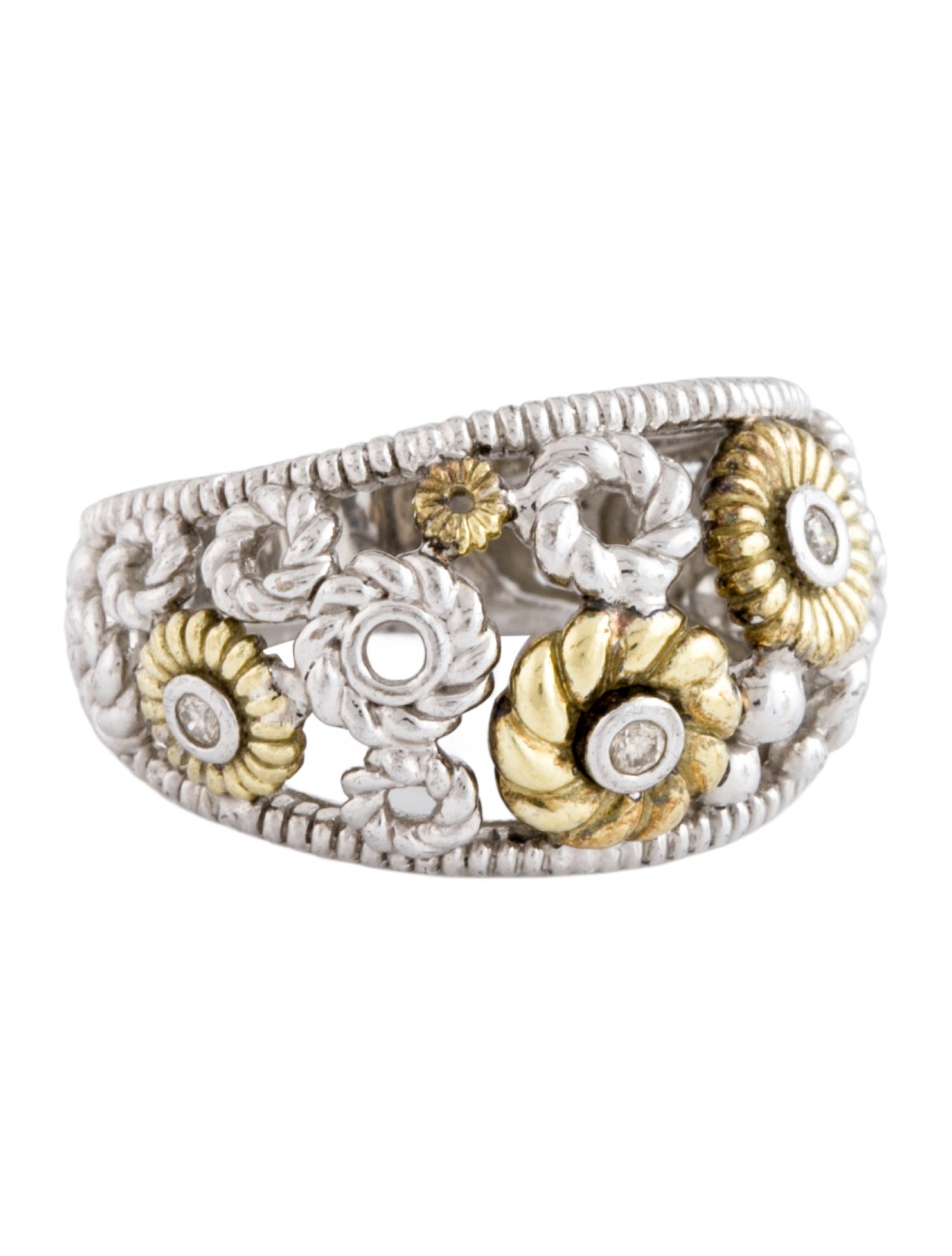 Judith Ripka Diamond Cable Circle Dome Ring