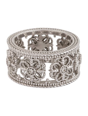 Judith Ripka Sapphire Fleur Wide Band