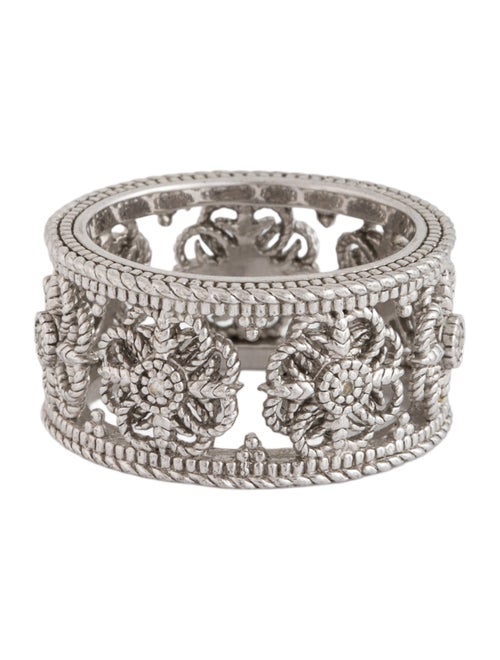 Judith Ripka Sapphire Fleur Wide Band