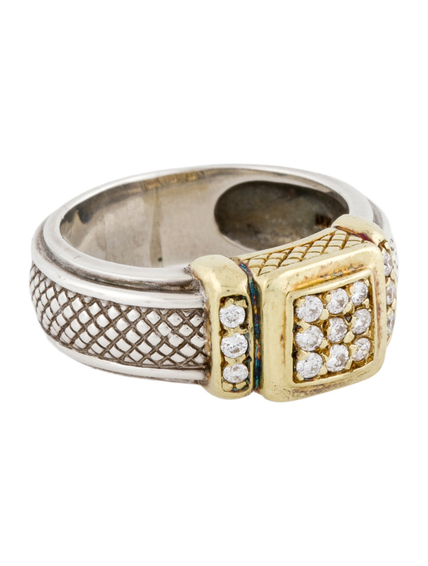 Judith Ripka Diamond Square Cocktail Ring