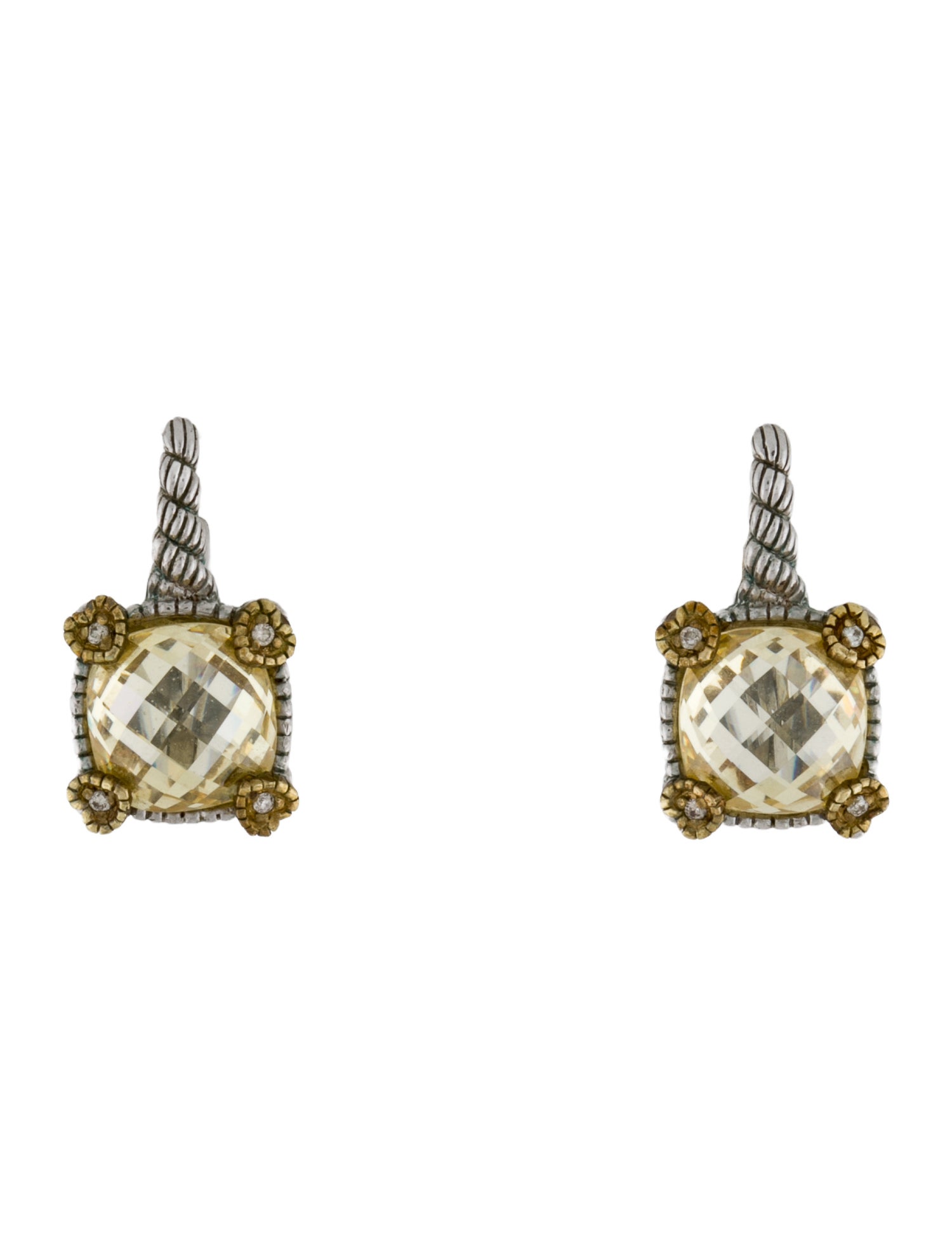 Judith Ripka Canary Crystal & Diamond Earrings
