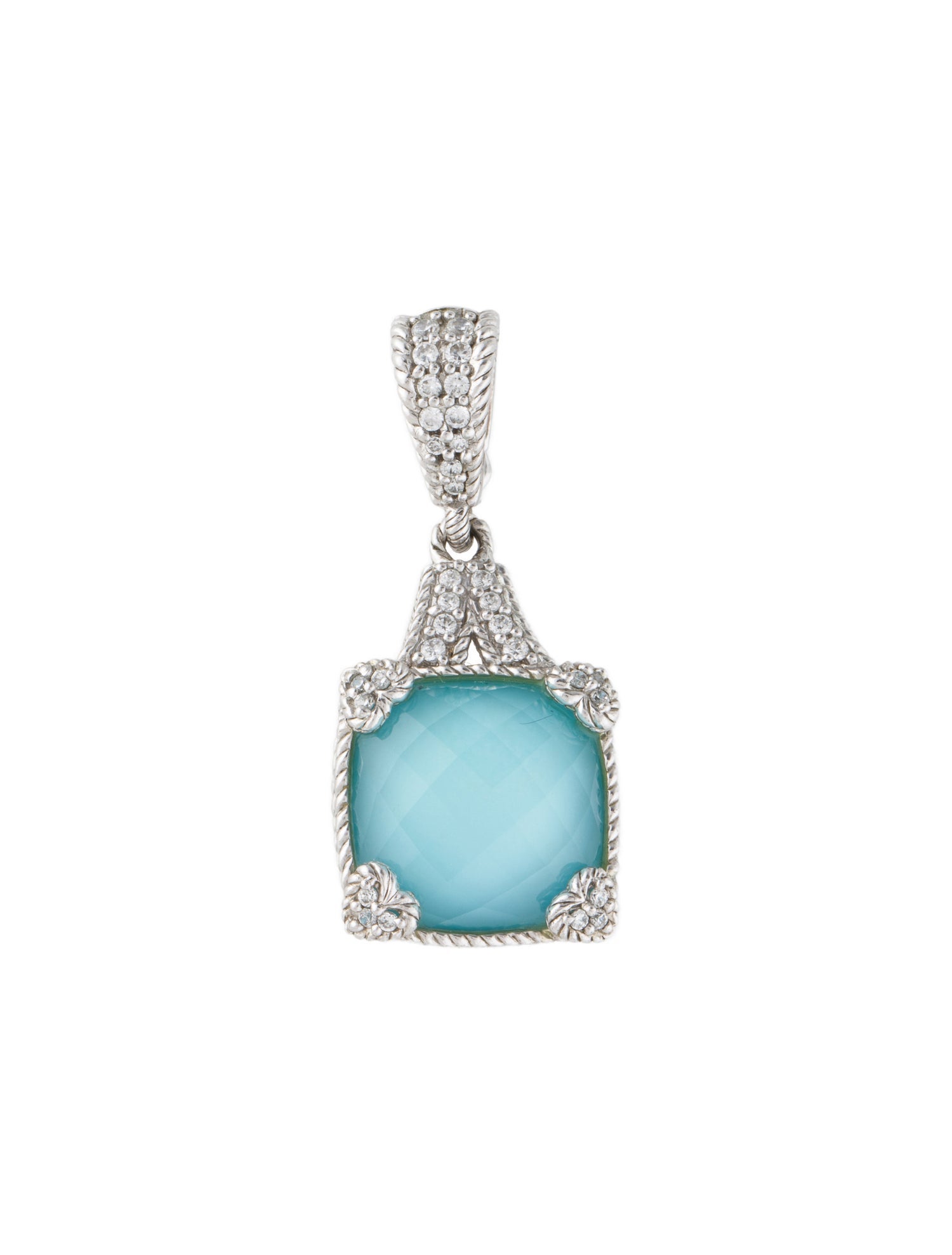 Judith Ripka Turquoise, Quartz & Cubic Zirconia Pendant