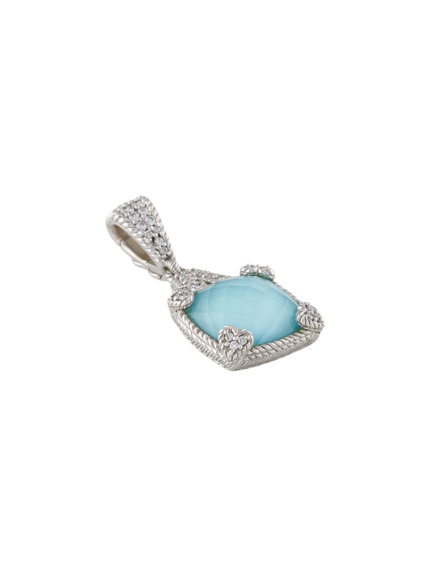 Judith Ripka Turquoise, Quartz & Cubic Zirconia Pendant