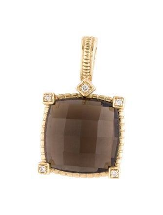 Judith Ripka 14K Smoky Quartz & Diamond Pendant