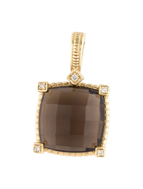 Judith Ripka 14K Smoky Quartz & Diamond Pendant