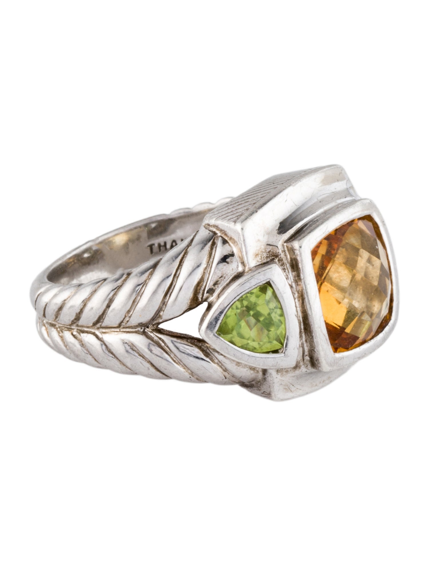 Judith Ripka Citrine & Peridot Cocktail Ring