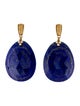 Judith Ripka 18K Lapis Lazuli & Diamond Drop Earclips