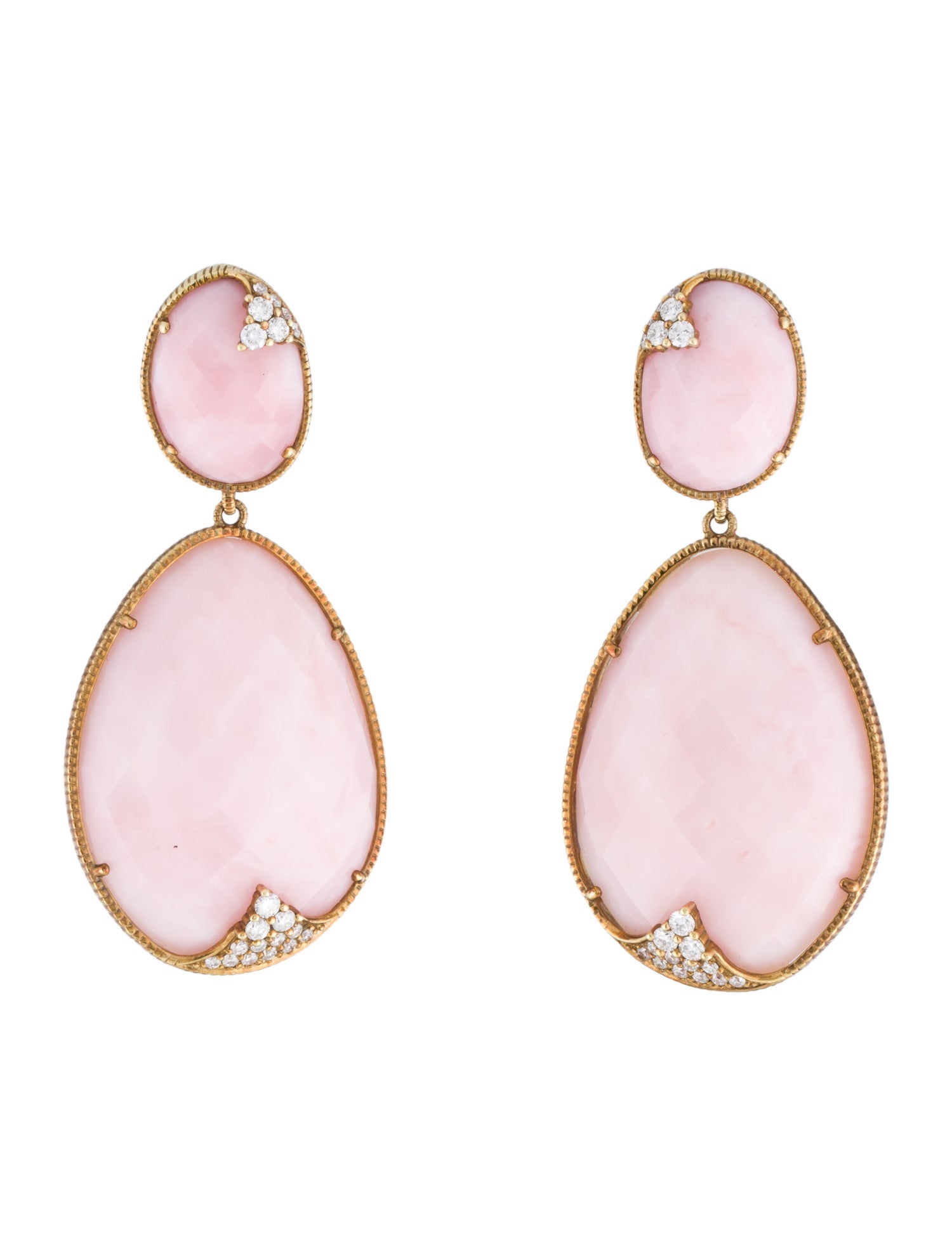 Judith Ripka 18K Opal & Diamond Drop Earclips