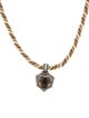 Judith Ripka Smoky Quartz & Silk Cord Heart Pendant Necklace