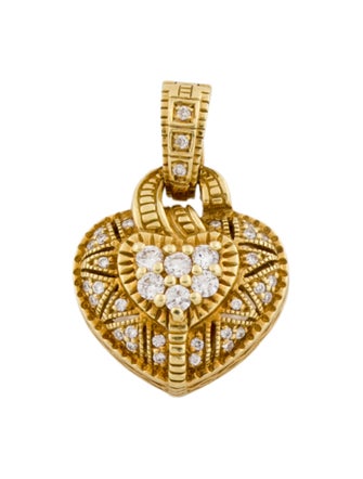 Judith Ripka 18K Diamond Love Heart Pendant