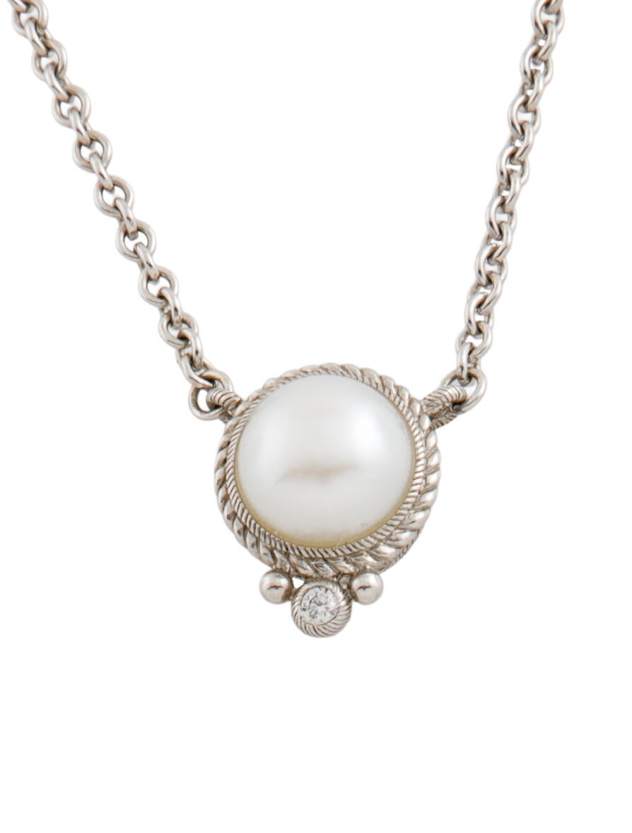 Judith Ripka Pearl & Cubic Zirconia Pendant Necklace