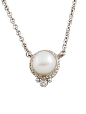 Judith Ripka Pearl & Cubic Zirconia Pendant Necklace
