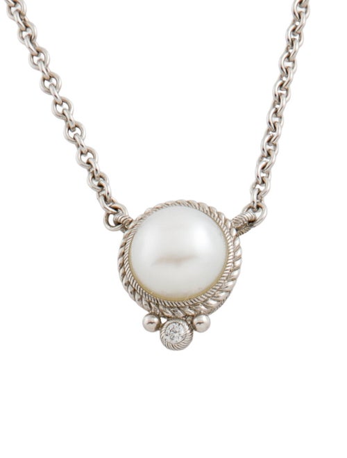 Judith Ripka Pearl & Cubic Zirconia Pendant Necklace