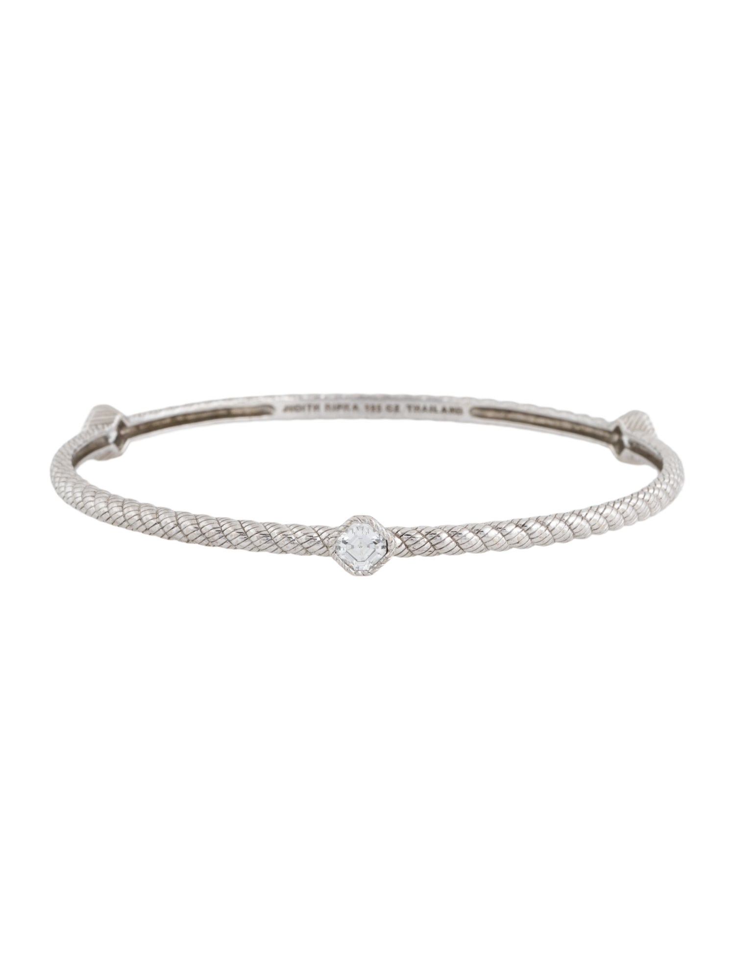 Judith Ripka Cubic Zirconia Rope Bangle Bracelet