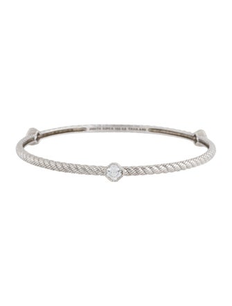Judith Ripka Cubic Zirconia Rope Bangle Bracelet