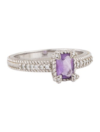 Judith Ripka Amethyst & Cubic Zirconia Cocktail Ring