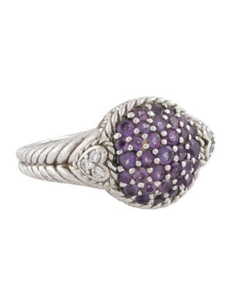 Judith Ripka Amethyst & Cubic Zirconia Cocktail Ring