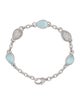 Judith Ripka Mother of Pearl & Quartz Doublet & Cubic Zirconia Station Bracelet
