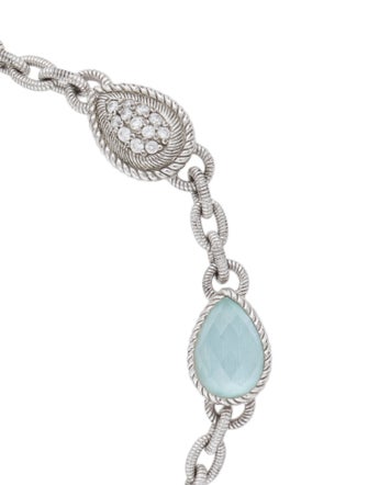 Judith Ripka Mother of Pearl & Quartz Doublet & Cubic Zirconia Station Bracelet