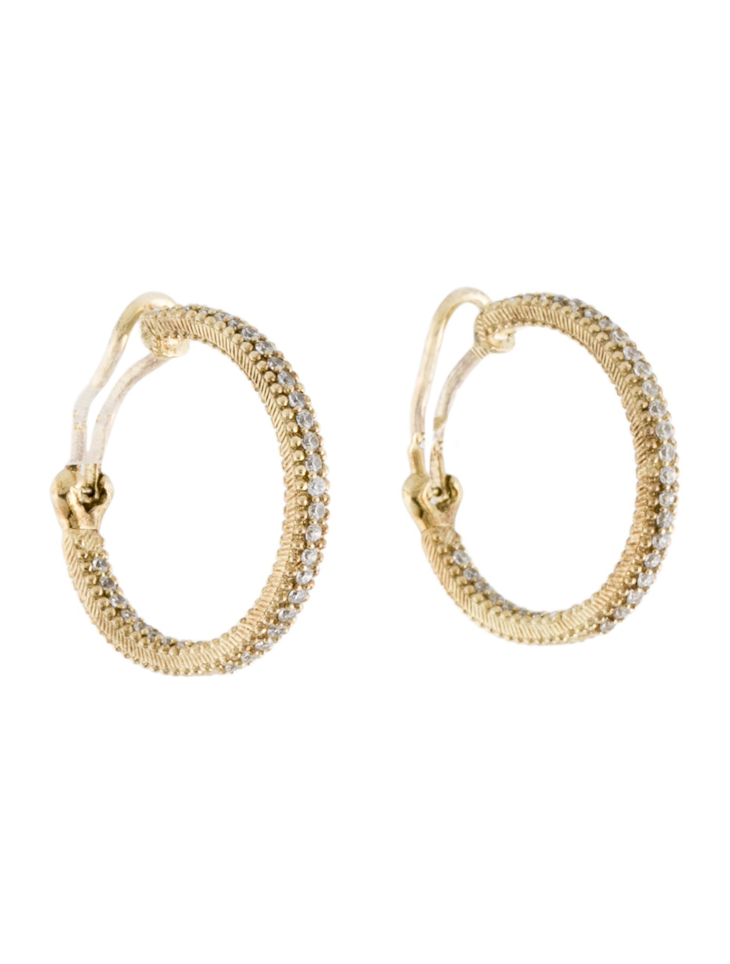 Judith Ripka Cubic Zirconia Clip-On Hoop Earrings