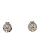 Judith Ripka Diamond Two-Tone Round Heart Stud Earrings