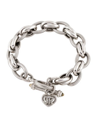 Judith Ripka Citrine & Cubic Zirconia Link Bracelet