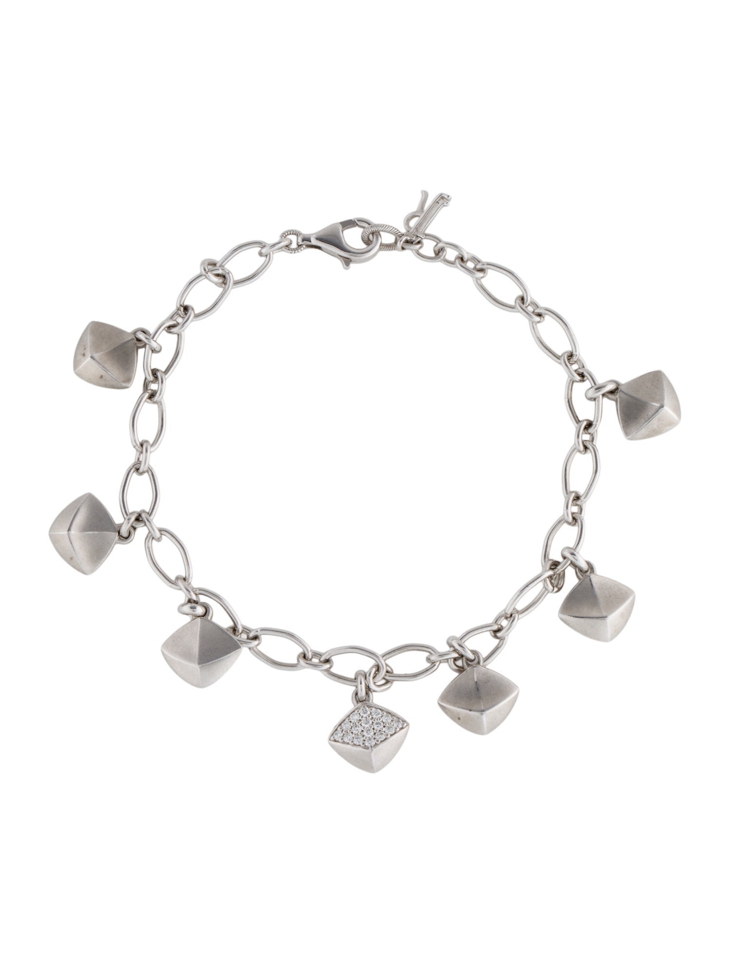 Judith Ripka Diamond Iris Charm Bracelet