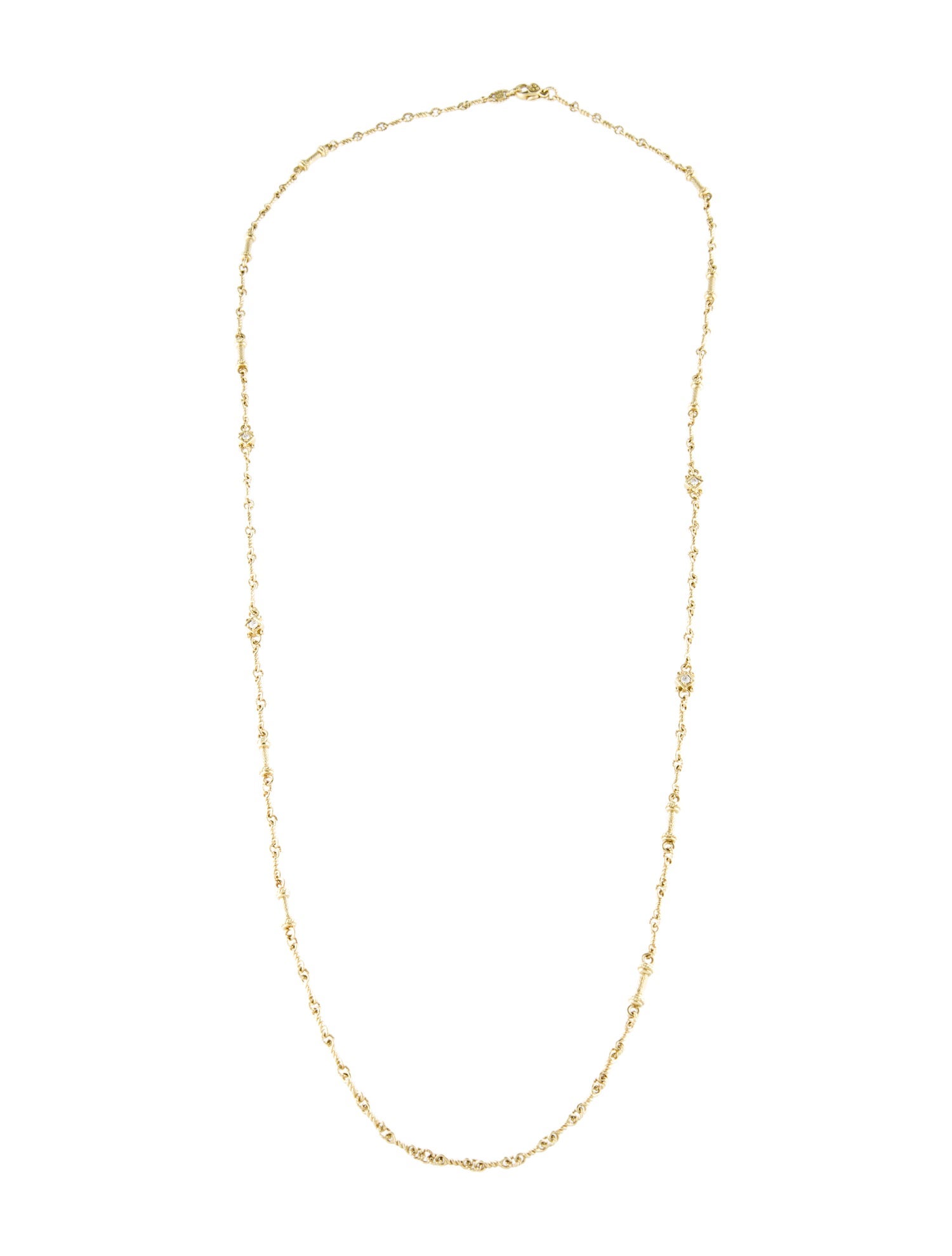 Judith Ripka 18K Diamond Station Long Necklace