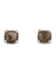 Judith Ripka Smoky Quartz & Diamond Stud Earrings