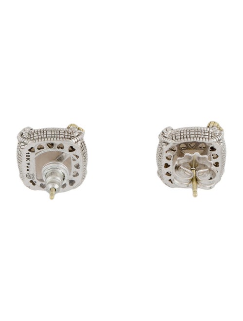 Judith Ripka Smoky Quartz & Diamond Stud Earrings