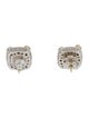 Judith Ripka Smoky Quartz & Diamond Stud Earrings