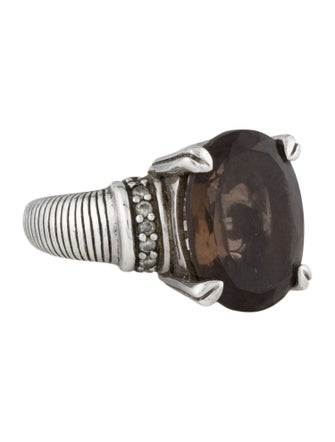 Judith Ripka Smoky Quartz & Cubic Zirconia Cocktail Ring