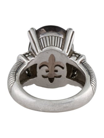 Judith Ripka Smoky Quartz & Cubic Zirconia Cocktail Ring