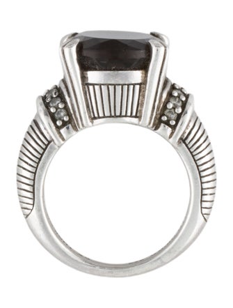 Judith Ripka Smoky Quartz & Cubic Zirconia Cocktail Ring