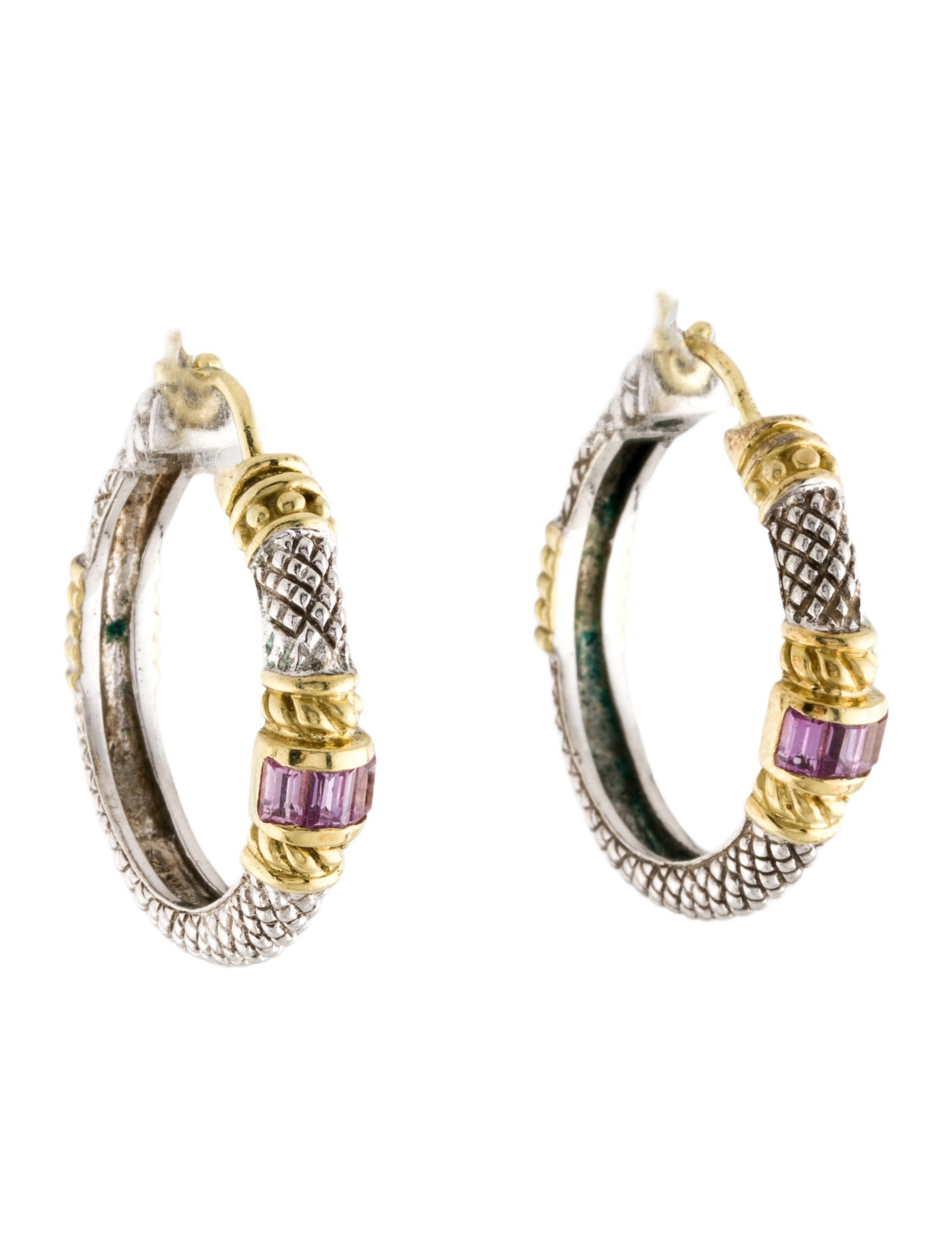 Judith Ripka Sapphire Hoop Earrings