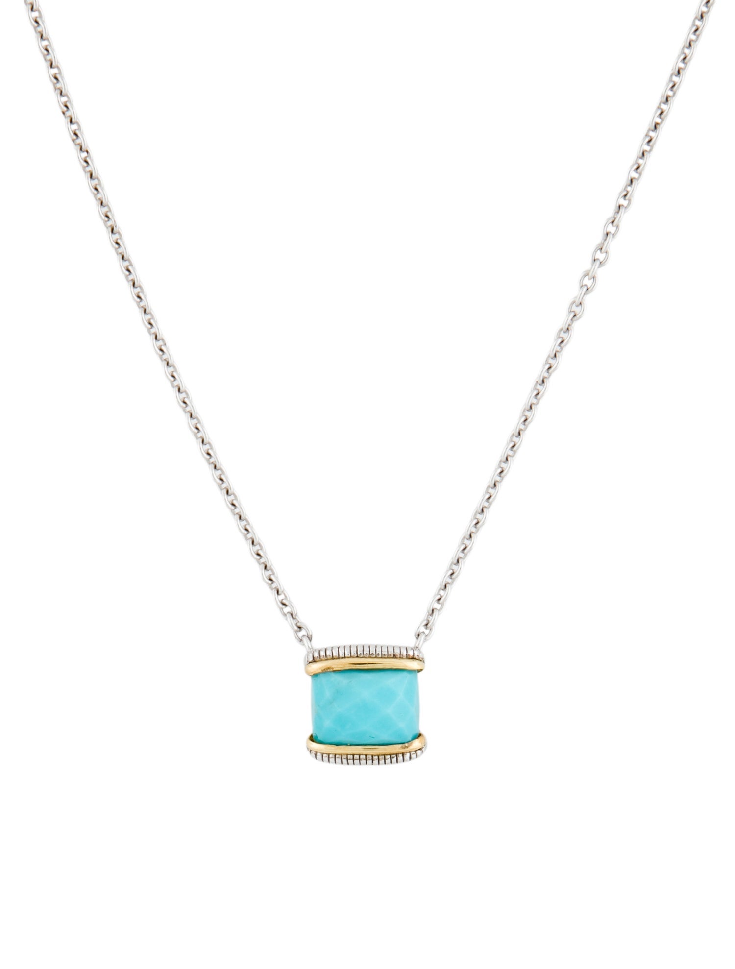 Judith Ripka Composite Turquoise Pendant Necklace
