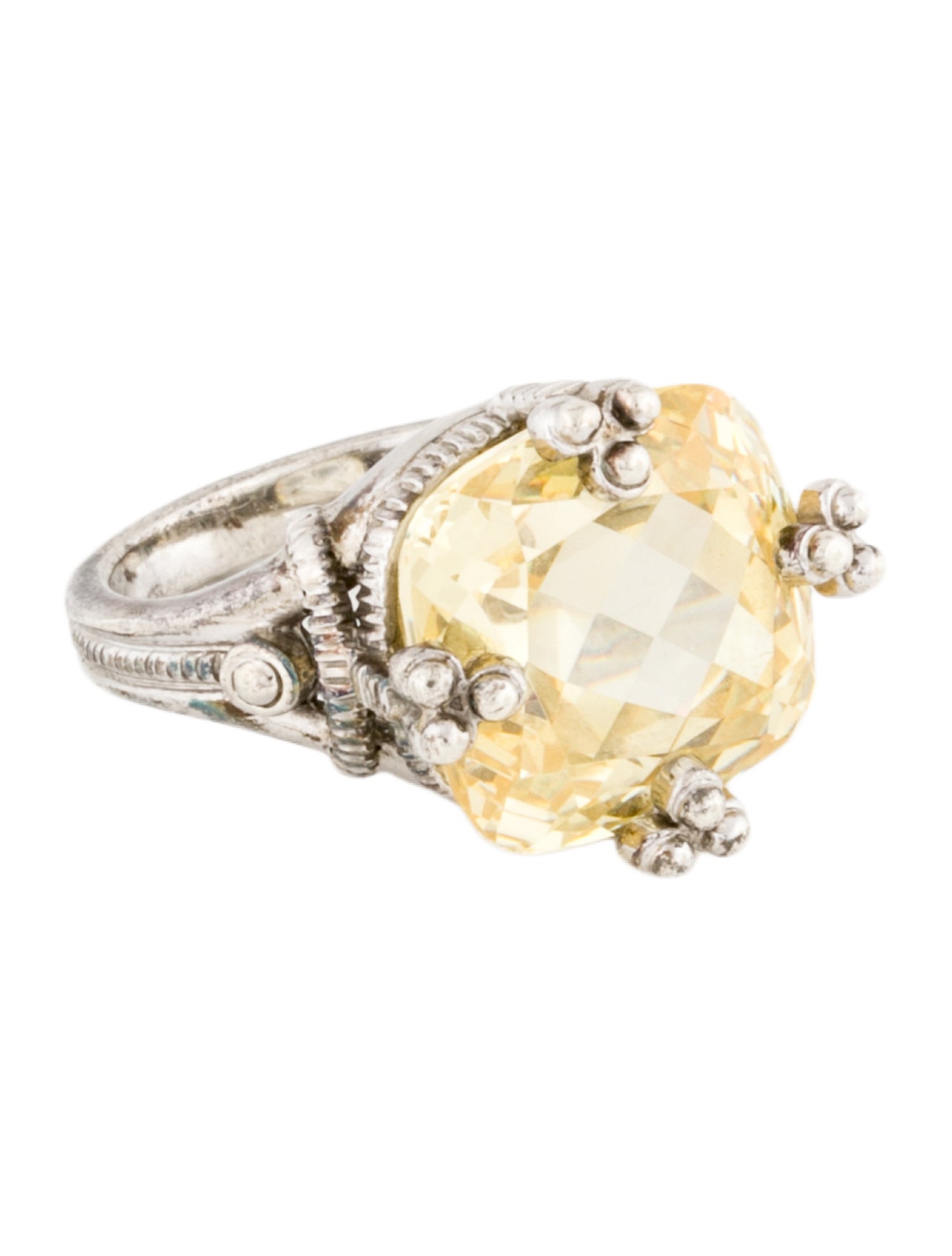 Judith Ripka Canary Crystal Cocktail Ring