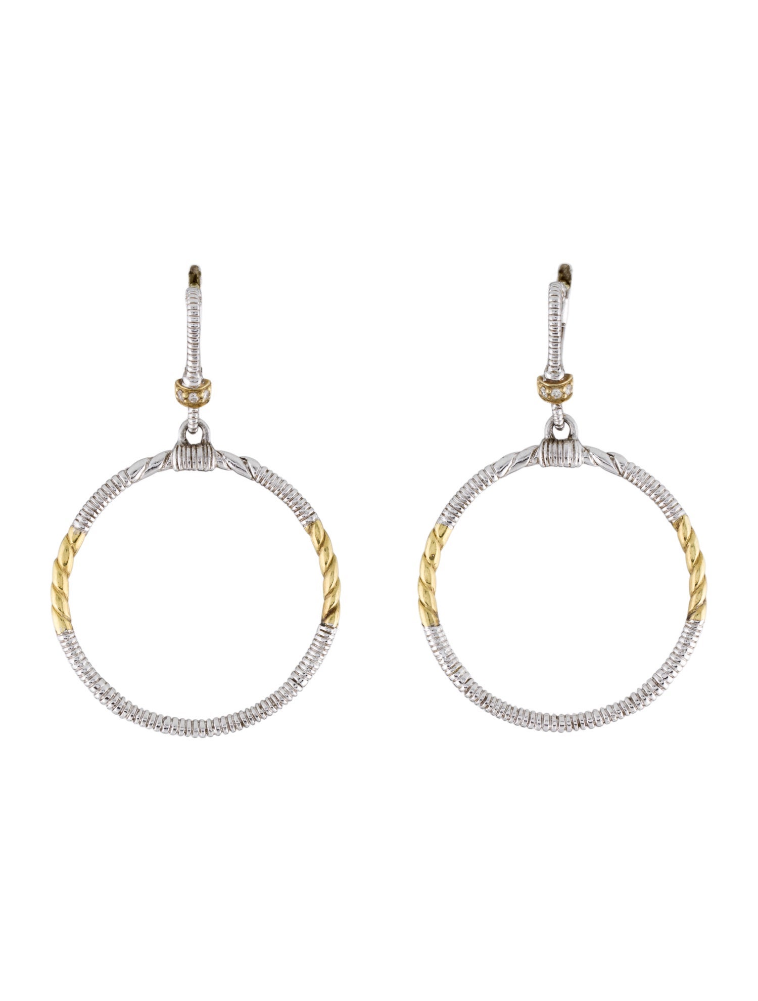 Judith Ripka Diamond Circle Drop Earrings