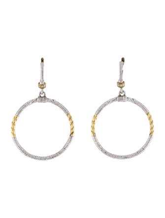 Judith Ripka Diamond Circle Drop Earrings