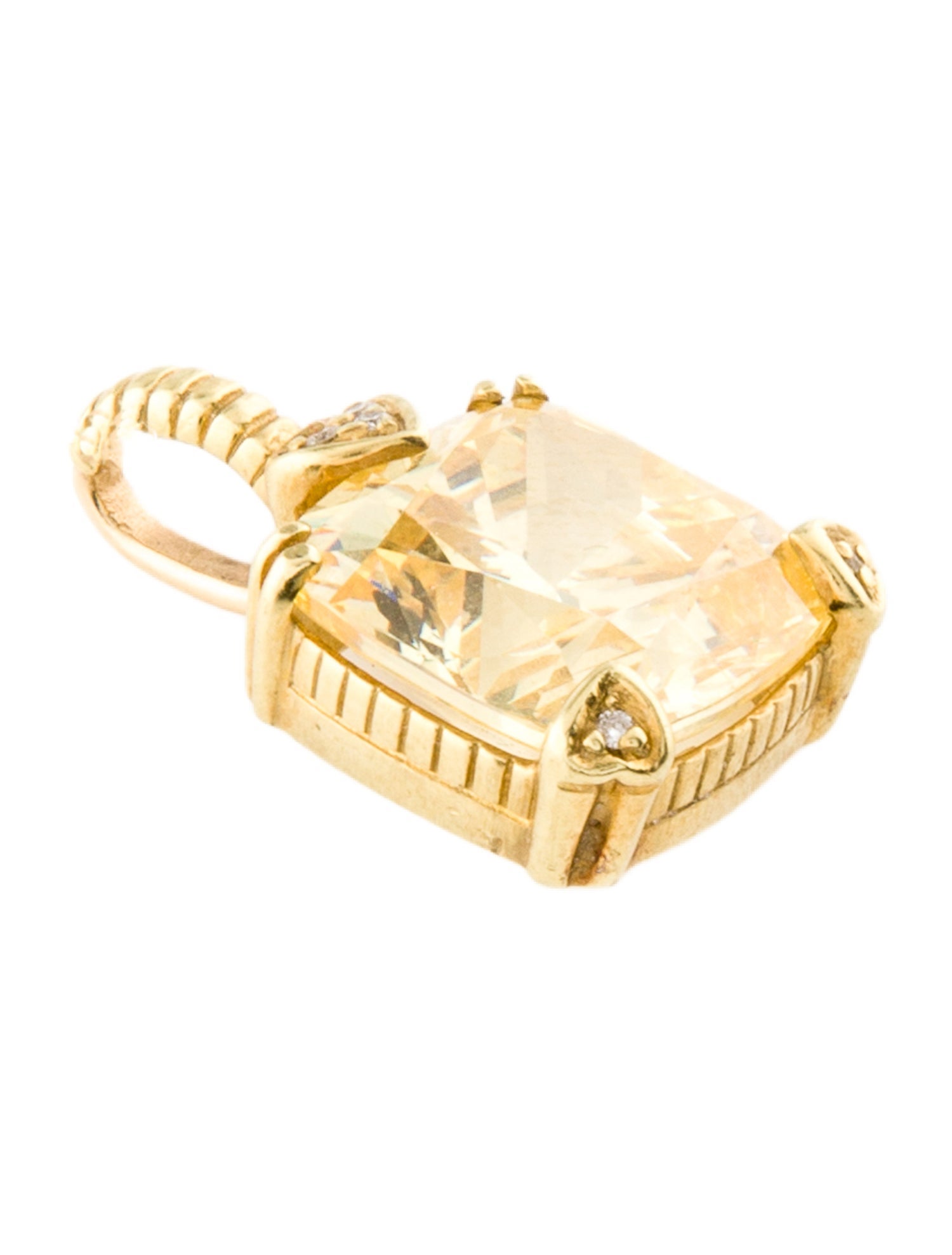Judith Ripka 18K Canary Crystal & Diamond Lola Pendant